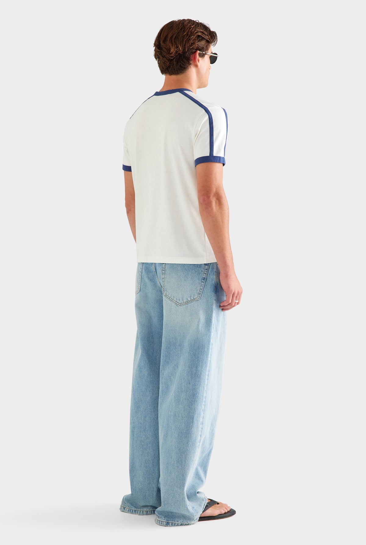 Cotton Slub Ringer T Shirt - White/Navy [[AU_MEDIA:gid://shopify/MediaImage/27759747072087]]