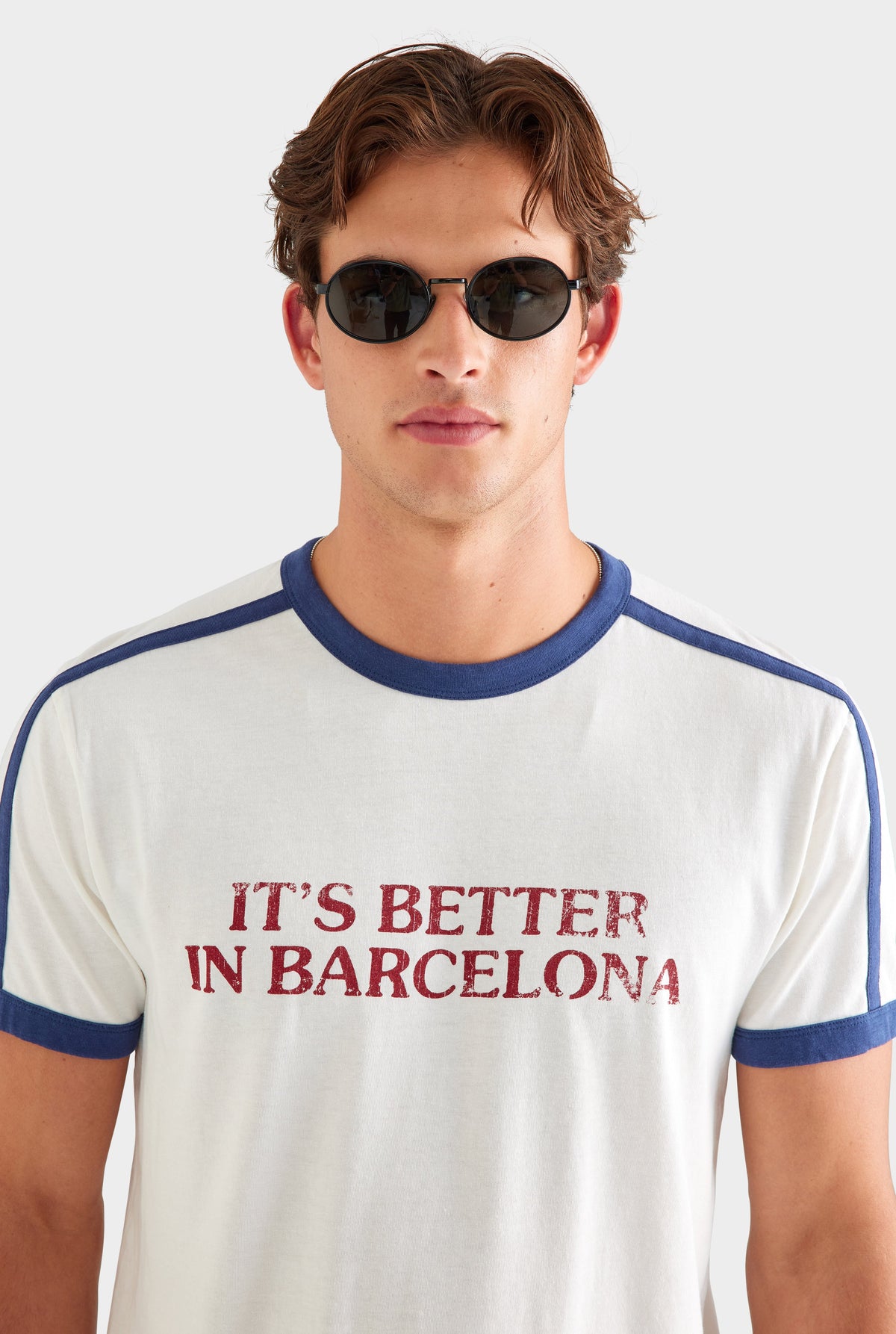 Cotton Slub Ringer T Shirt - White/Navy [[AU_MEDIA:gid://shopify/MediaImage/27759748874327]]