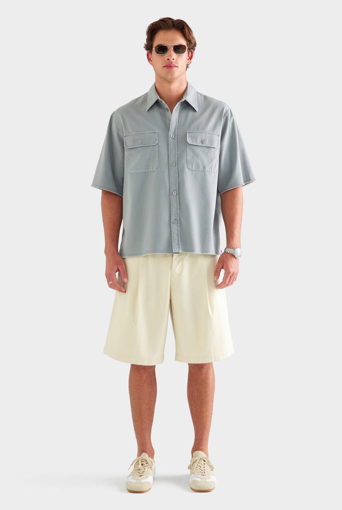 Pigment Dyed Mechanic Shirt - Washed Grey [[AU_MEDIA:gid://shopify/MediaImage/27759762735191]]
