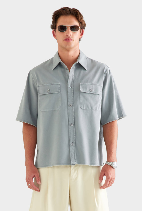 Pigment Dyed Mechanic Shirt - Washed Grey [[AU_MEDIA:gid://shopify/MediaImage/27766084829271]]