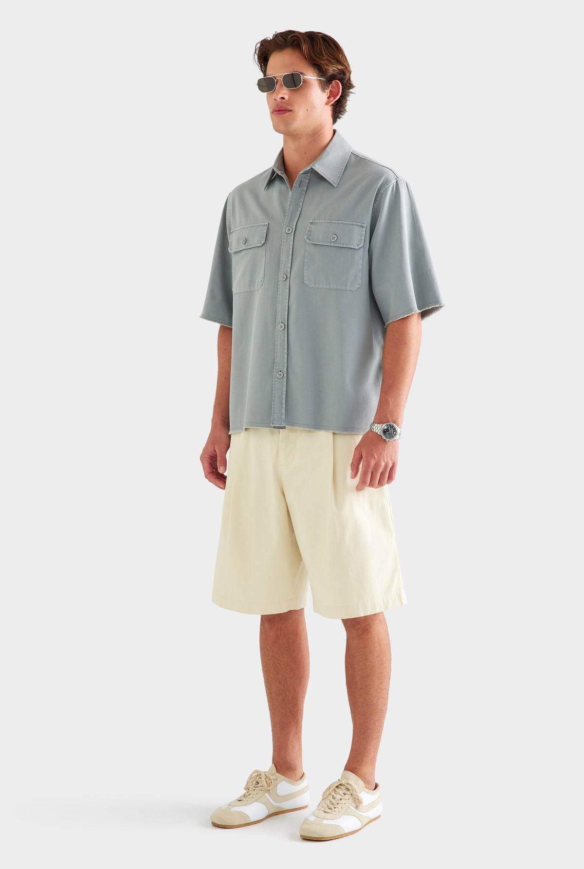 Pigment Dyed Mechanic Shirt - Washed Grey [[AU_MEDIA:gid://shopify/MediaImage/27759763226711]]