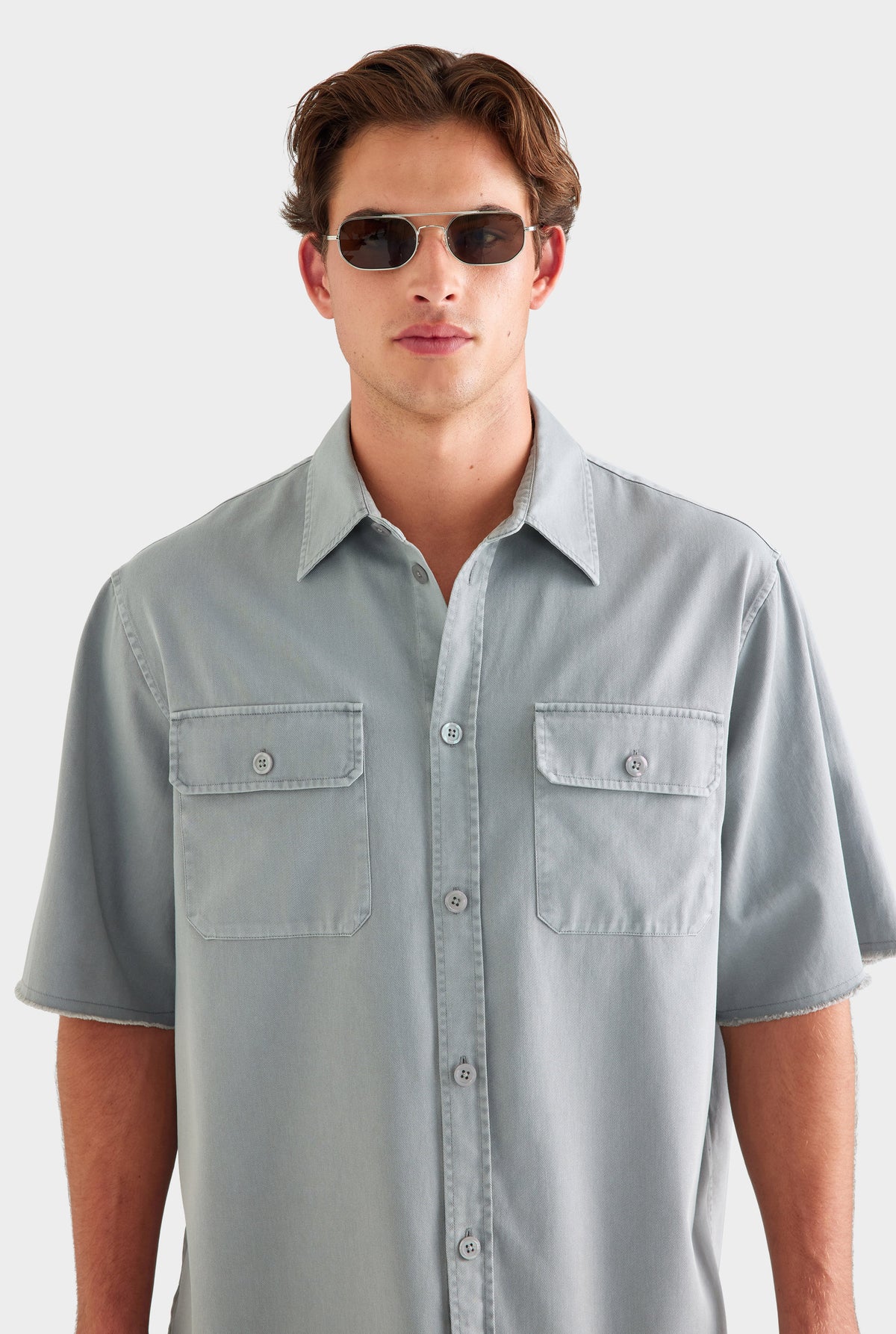 Pigment Dyed Mechanic Shirt - Washed Grey [[AU_MEDIA:gid://shopify/MediaImage/27759763521623]]