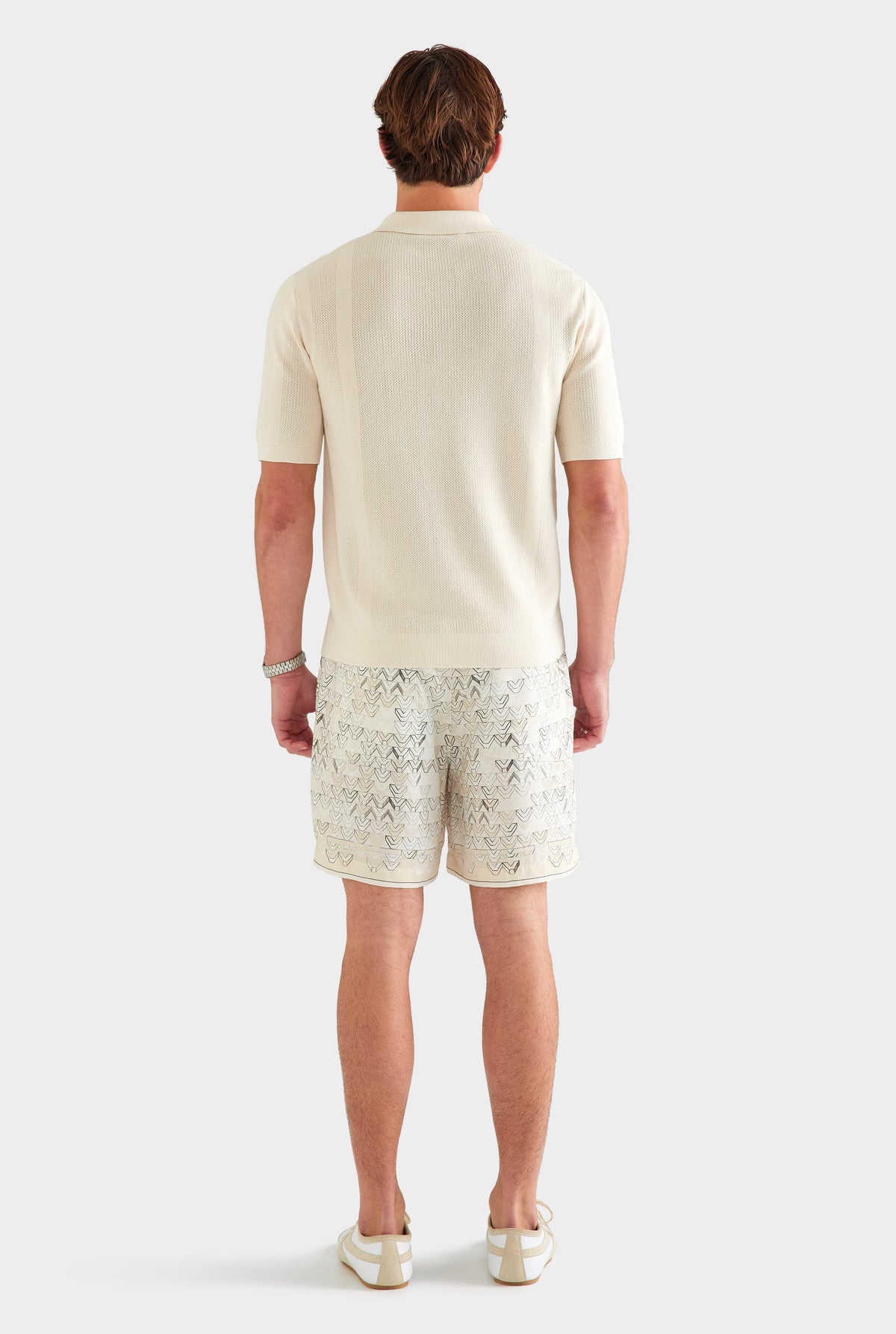 Cotton Pointelle Stripe Polo - Oat [[AU_MEDIA:gid://shopify/MediaImage/27759772794967]]