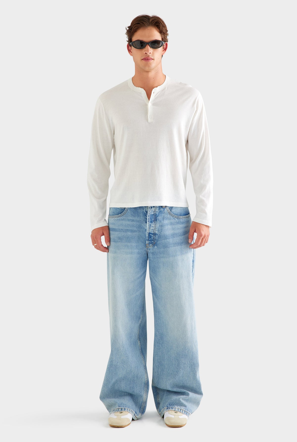Long Sleeve Lightweight Knitted Henley - Off White [[AU_MEDIA:gid://shopify/MediaImage/27759795372119]]