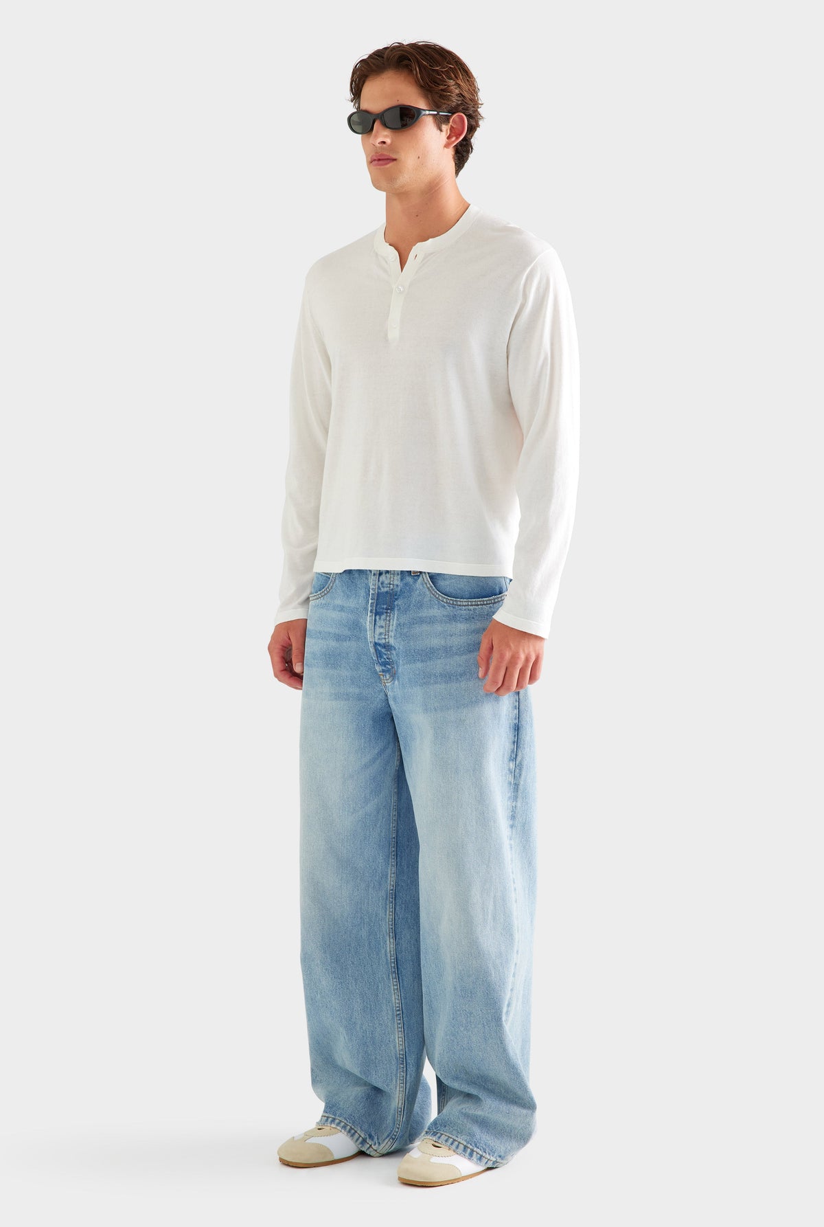 Long Sleeve Lightweight Knitted Henley - Off White [[AU_MEDIA:gid://shopify/MediaImage/27759794356311]]
