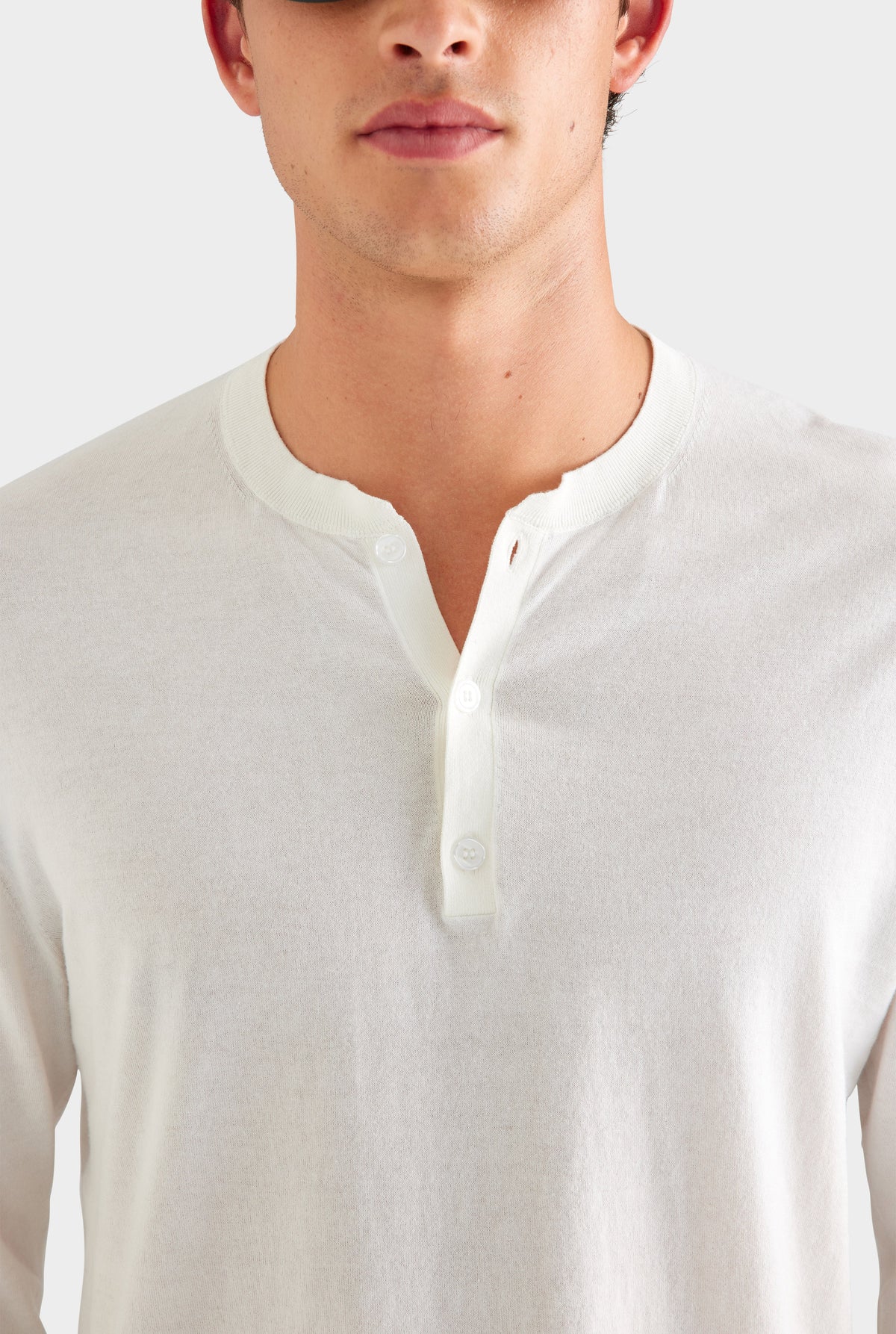 Long Sleeve Lightweight Knitted Henley - Off White [[AU_MEDIA:gid://shopify/MediaImage/27759796224087]]