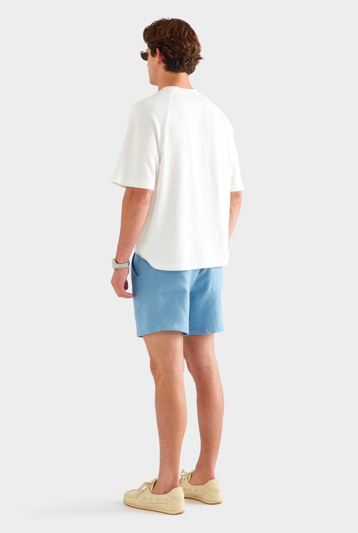 Linen Lounge Short - Ocean Blue [[AU_MEDIA:gid://shopify/MediaImage/27759799631959]]