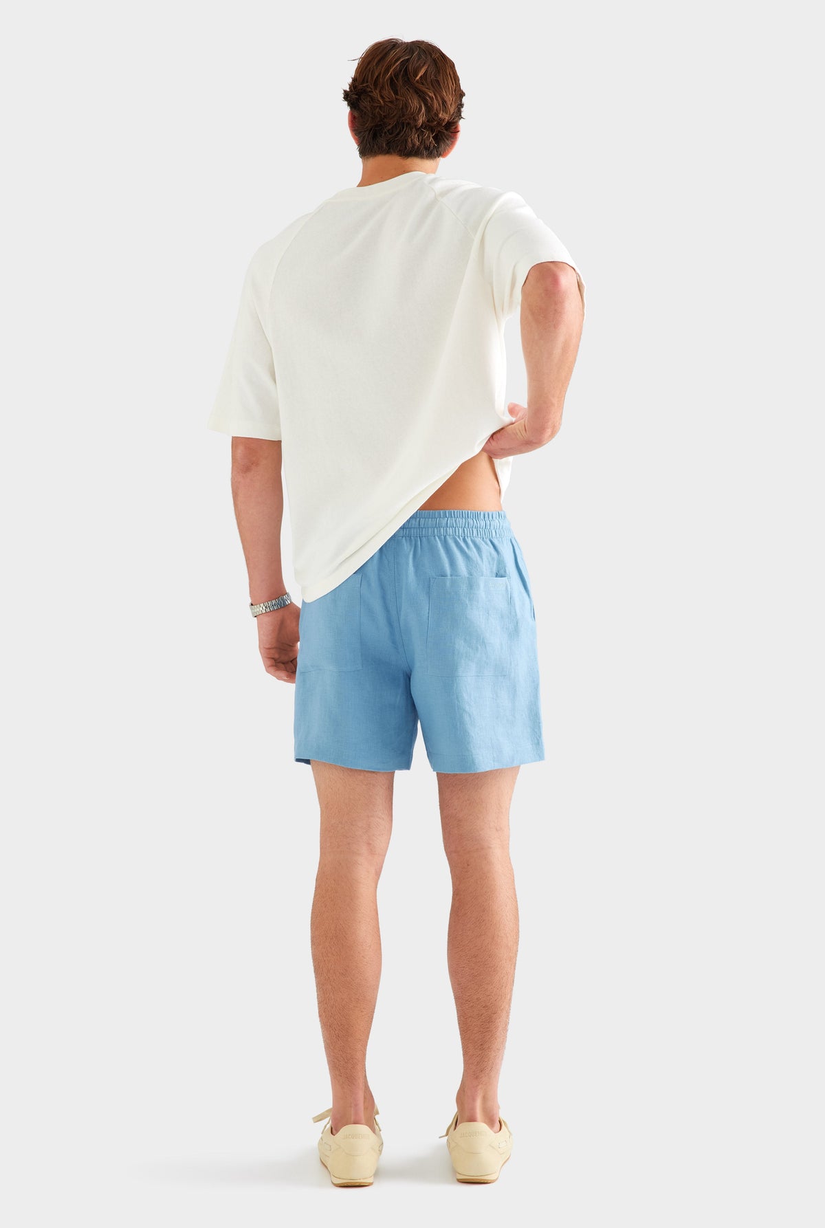 Linen Lounge Short - Ocean Blue [[AU_MEDIA:gid://shopify/MediaImage/27759800582231]]