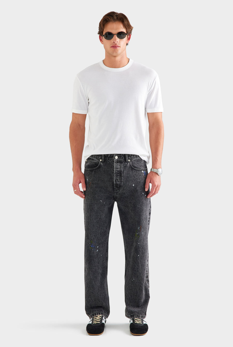 Straight Leg Denim Jean - Black Paint [[AU_MEDIA:gid://shopify/MediaImage/27759818637399]]