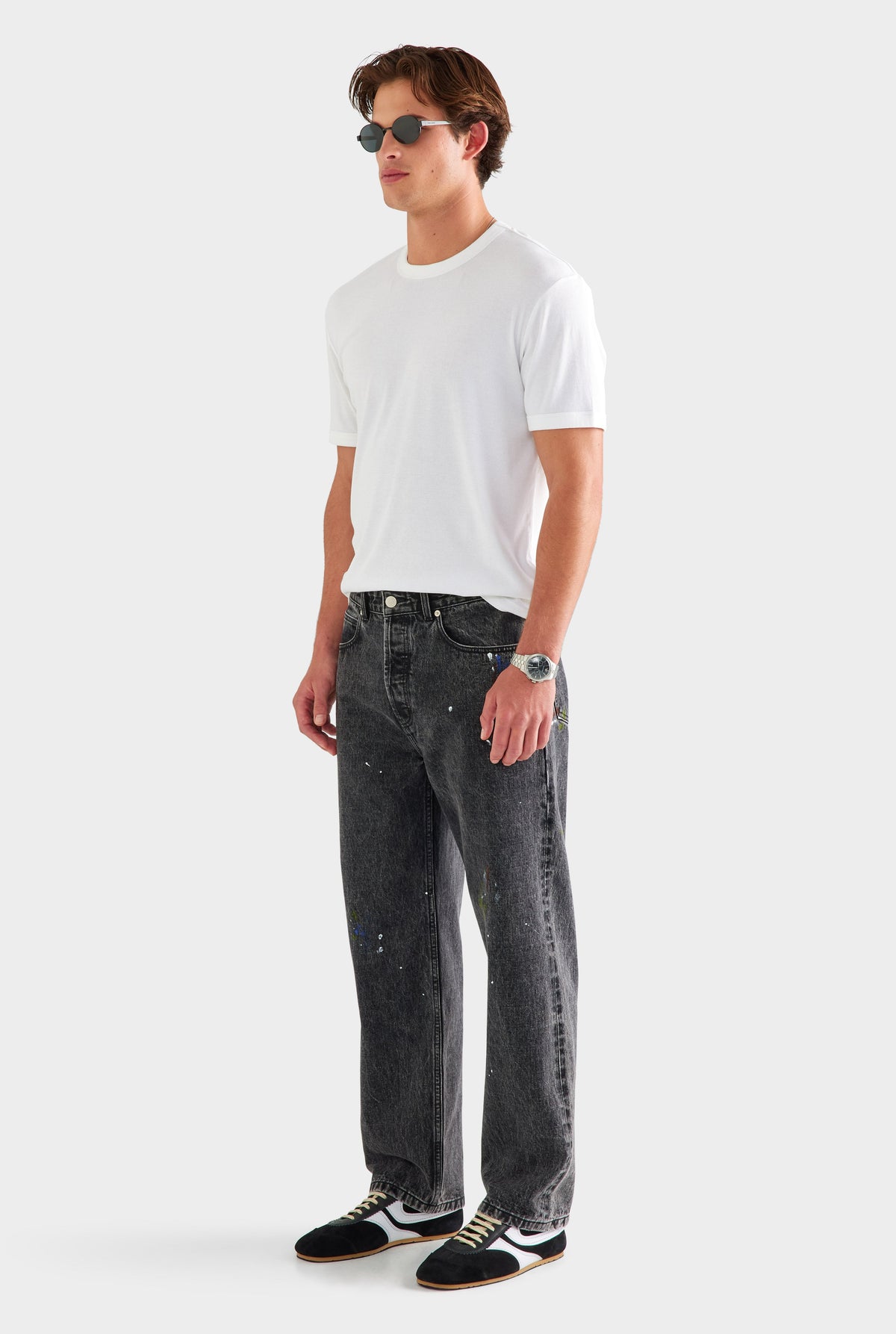 Straight Leg Denim Jean - Black Paint [[AU_MEDIA:gid://shopify/MediaImage/27759818670167]]