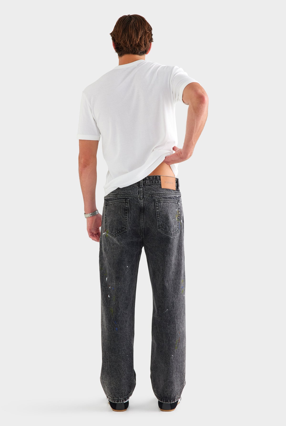Straight Leg Denim Jean - Black Paint [[AU_MEDIA:gid://shopify/MediaImage/27759820701783]]