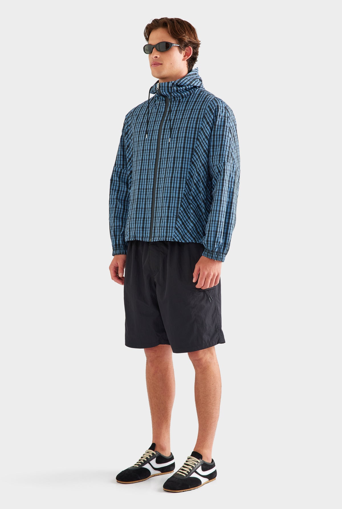 Check Hooded Windbreaker - Blue Check [[AU_MEDIA:gid://shopify/MediaImage/27759829188695]]