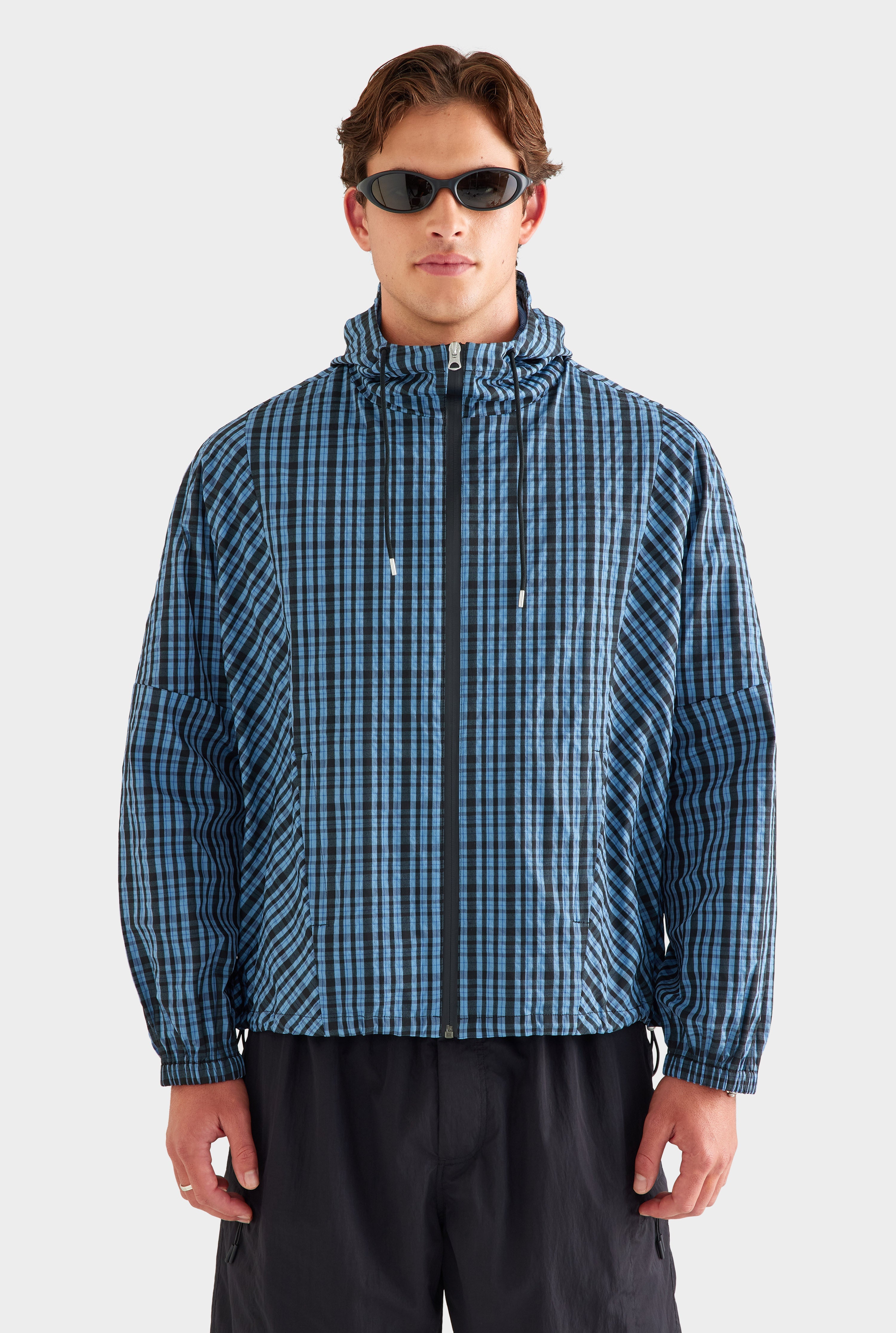 Check Hooded Windbreaker - Blue Check [[AU_MEDIA:gid://shopify/MediaImage/27759828336727]]