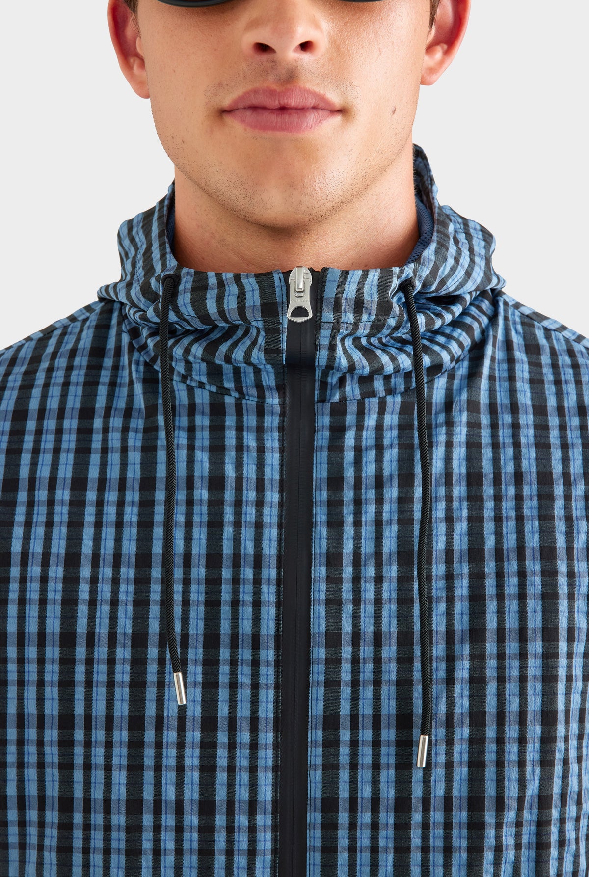 Check Hooded Windbreaker - Blue Check [[AU_MEDIA:gid://shopify/MediaImage/27759829745751]]