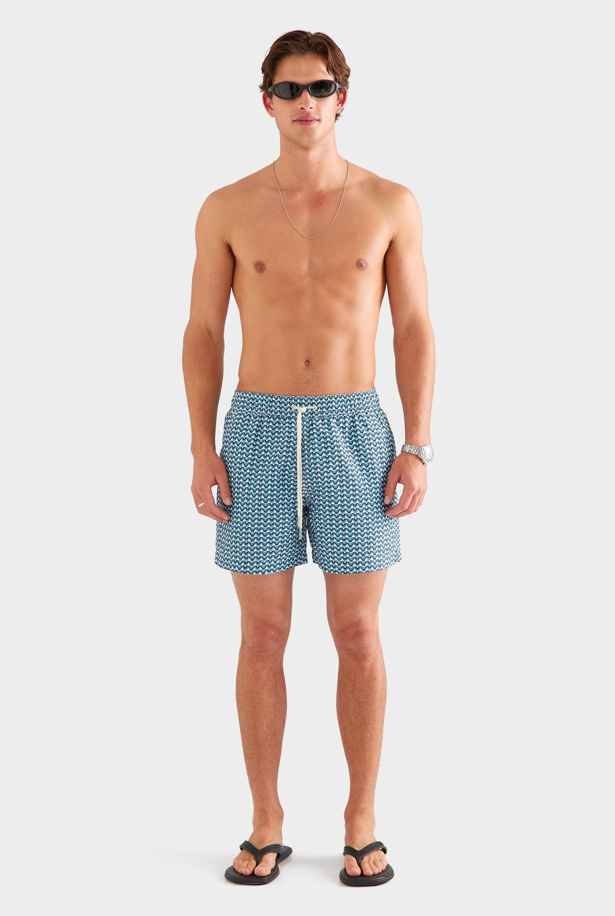 Printed Swim Short - Ocean Blue/Cacao V Monogram [[AU_MEDIA:gid://shopify/MediaImage/27955551109207]]