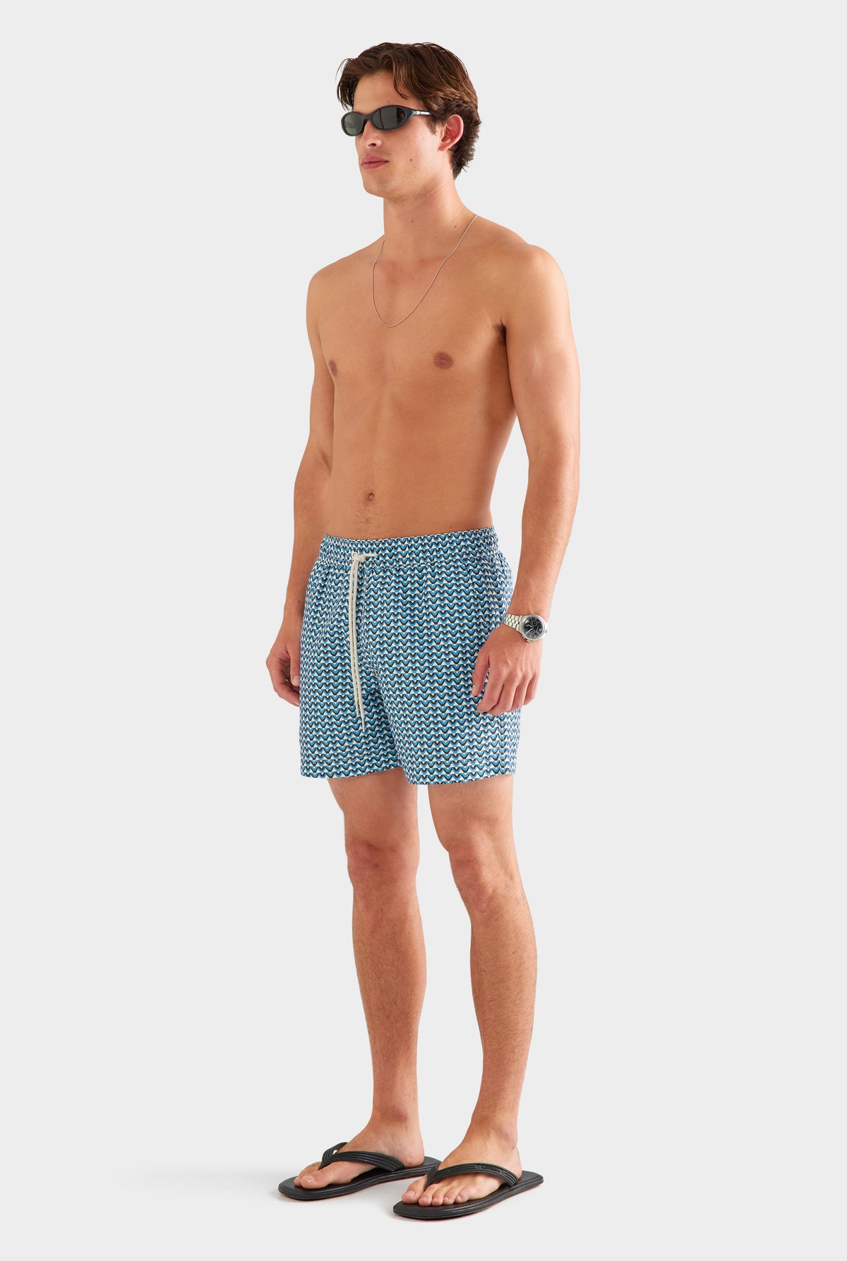 Printed Swim Short - Ocean Blue/Cacao V Monogram [[AU_MEDIA:gid://shopify/MediaImage/27955551371351]]