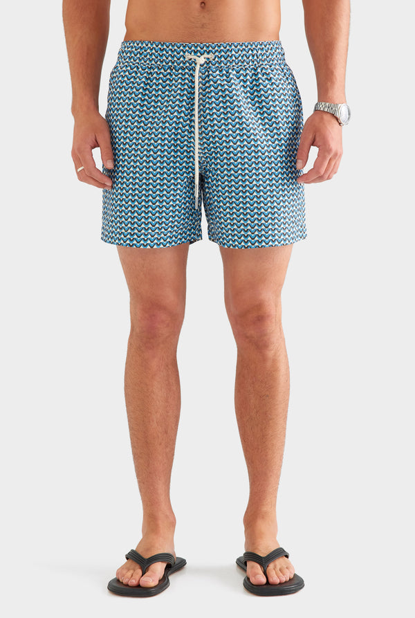 Printed Swim Short - Ocean Blue/Cacao V Monogram [[AU_MEDIA:gid://shopify/MediaImage/27955551797335]]