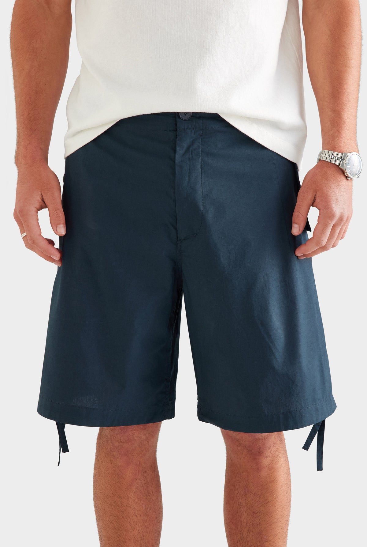 Cotton Poplin Parachute Short - Navy [[AU_MEDIA:gid://shopify/MediaImage/27957250359383]]