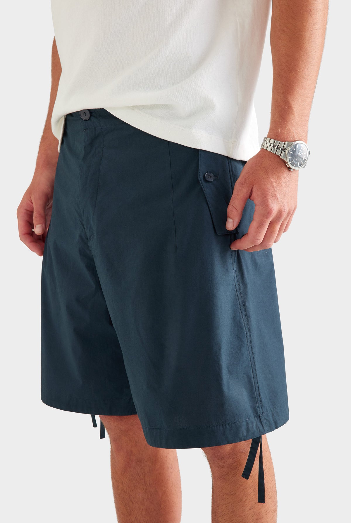 Cotton Poplin Parachute Short - Navy [[AU_MEDIA:gid://shopify/MediaImage/27957254553687]]
