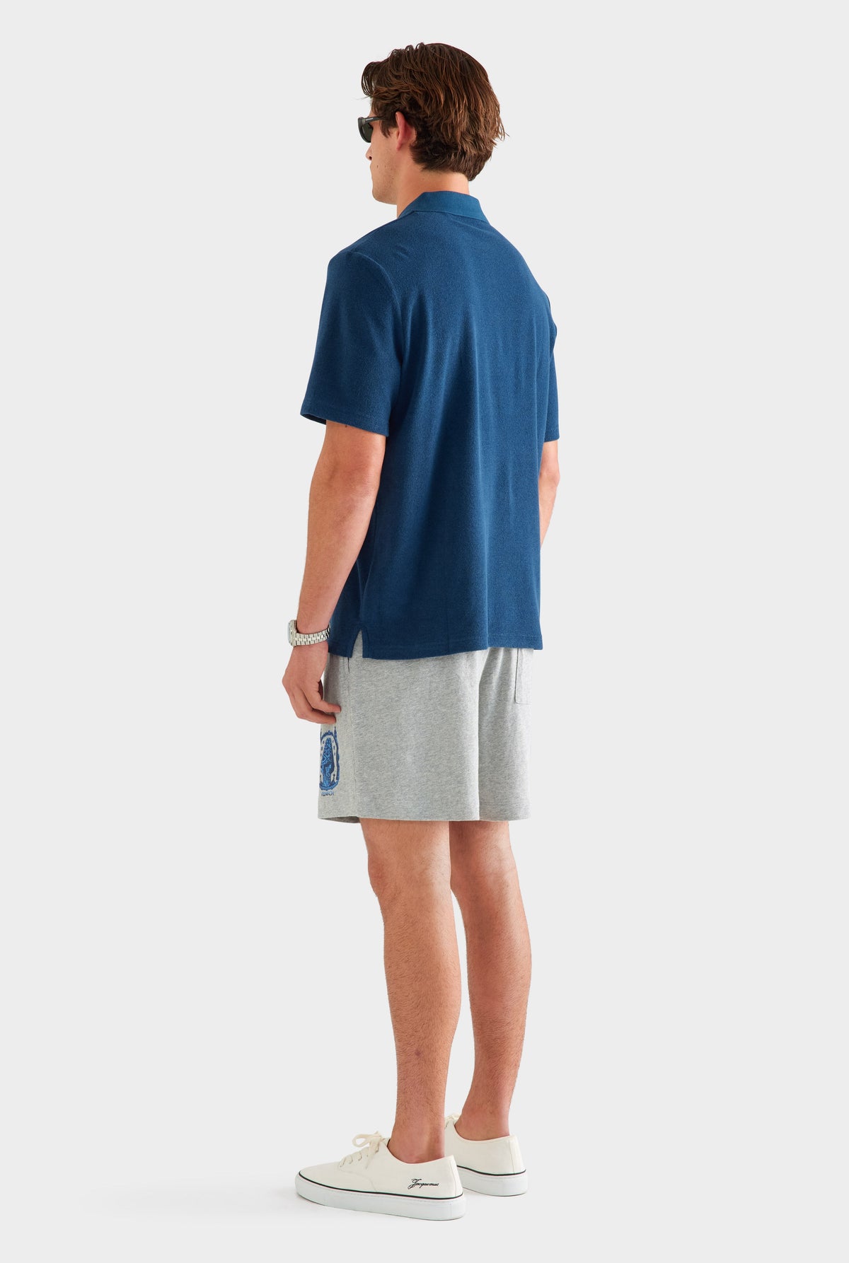 Lightweight Jersey Track Short - Grey Marl/Gaudi Chimney [[AU_MEDIA:gid://shopify/MediaImage/27957247082583]]