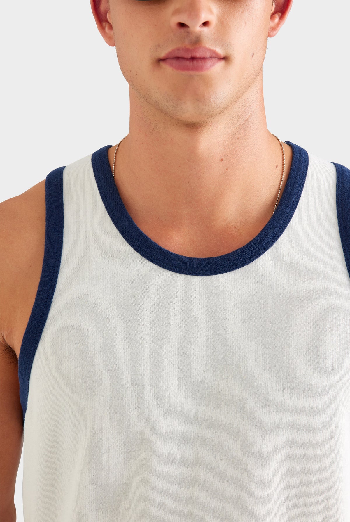 Contrast Cotton Linen Tank - White/Navy [[AU_MEDIA:gid://shopify/MediaImage/27955584335959]]