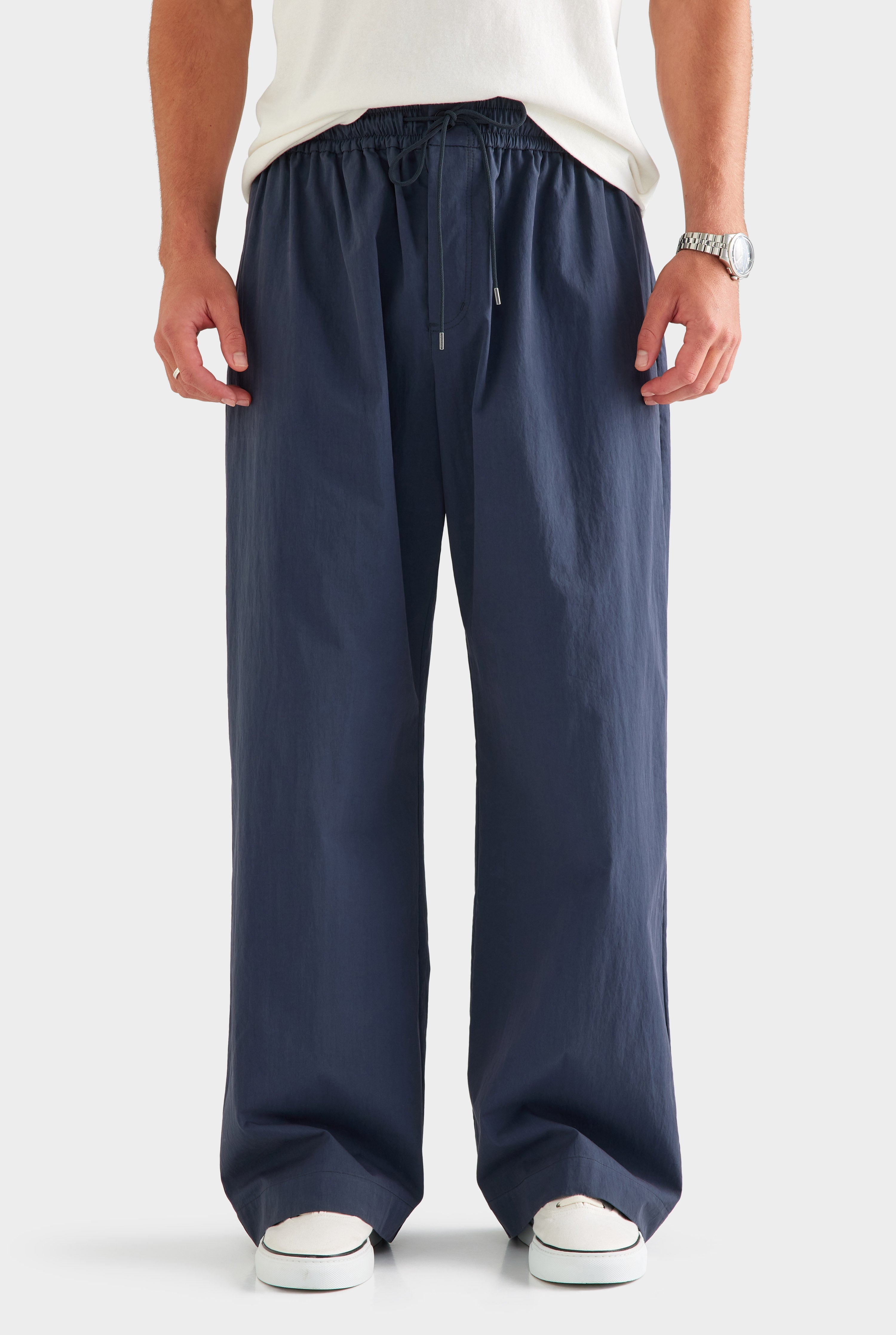 Cotton Twill Elasticated Baggy Pant - Navy [[AU_MEDIA:gid://shopify/MediaImage/27766056091735]]