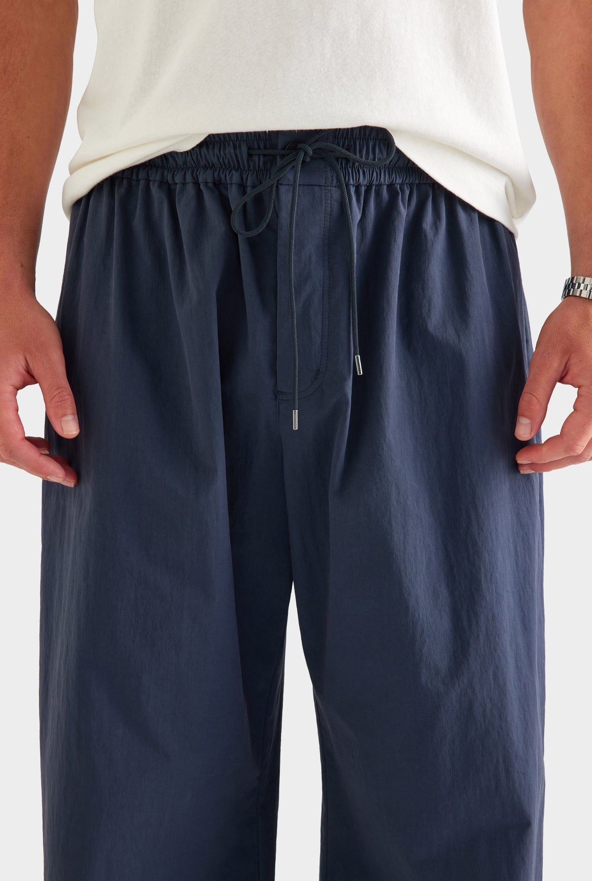 Cotton Twill Elasticated Baggy Pant - Navy [[AU_MEDIA:gid://shopify/MediaImage/27766056157271]]