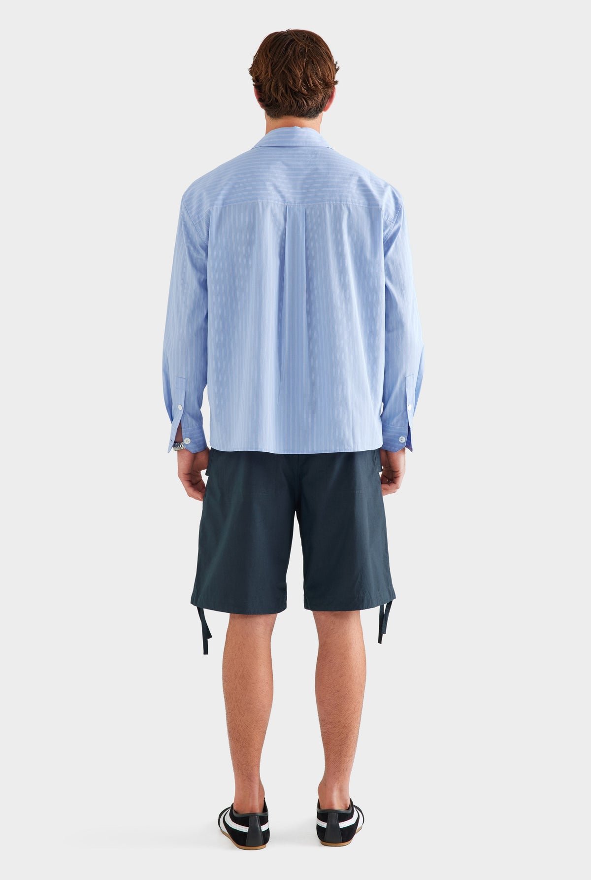Cotton Stripe Popover Shirt - Blue/White Stripe [[AU_MEDIA:gid://shopify/MediaImage/27955559268439]]