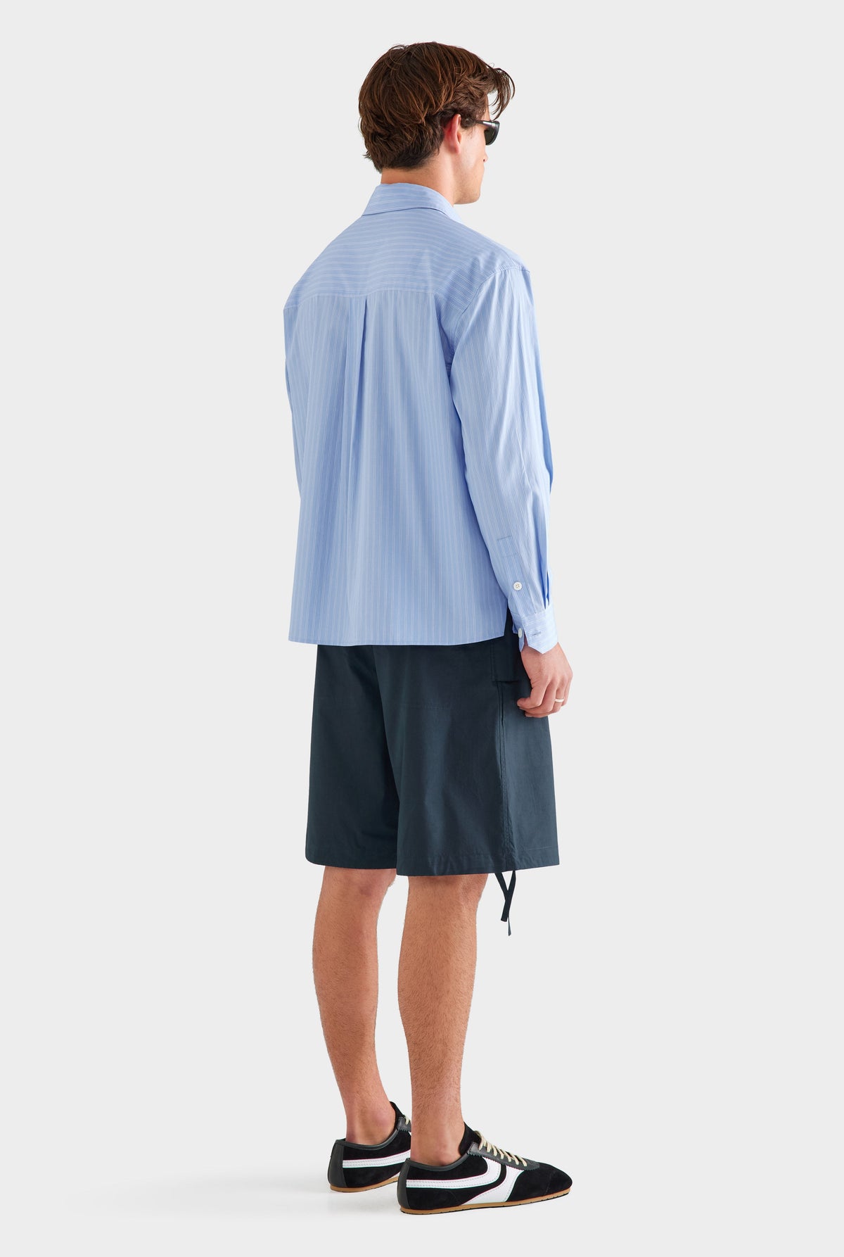 Cotton Stripe Popover Shirt - Blue/White Stripe [[AU_MEDIA:gid://shopify/MediaImage/27955560054871]]