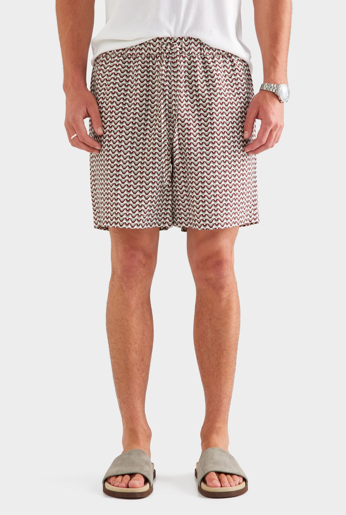 Relaxed Tencel Short - Red/Washed Grey/Cream V Monogram [[AU_MEDIA:gid://shopify/MediaImage/27957263794263]]