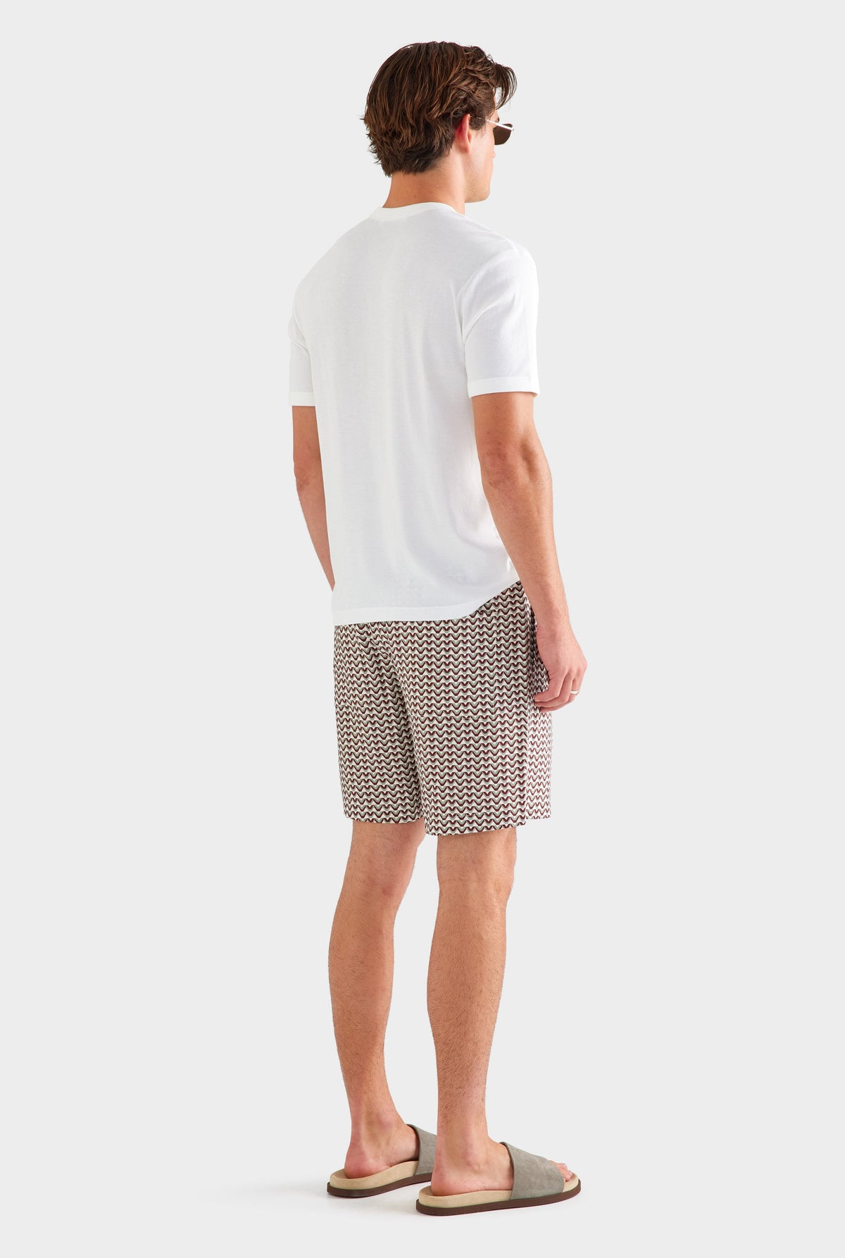 Relaxed Tencel Short - Red/Washed Grey/Cream V Monogram [[AU_MEDIA:gid://shopify/MediaImage/27957264482391]]