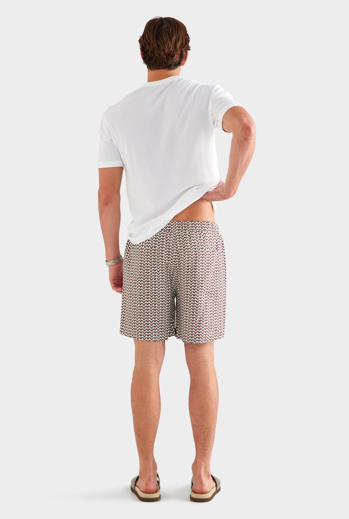 Relaxed Tencel Short - Red/Washed Grey/Cream V Monogram [[AU_MEDIA:gid://shopify/MediaImage/27957265662039]]