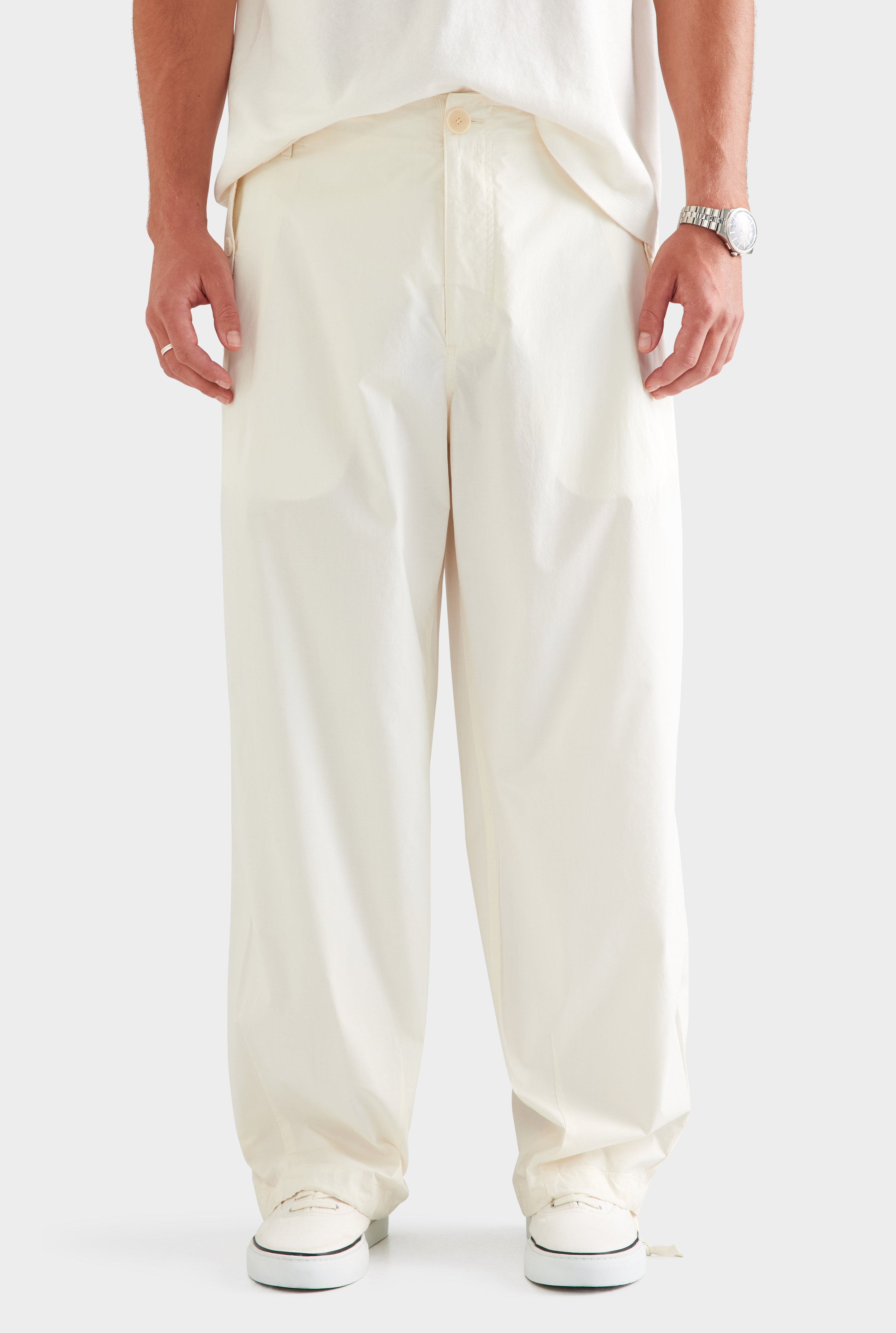 Cotton Poplin Parachute Pant - Cream [[AU_MEDIA:gid://shopify/MediaImage/27955574734935]]