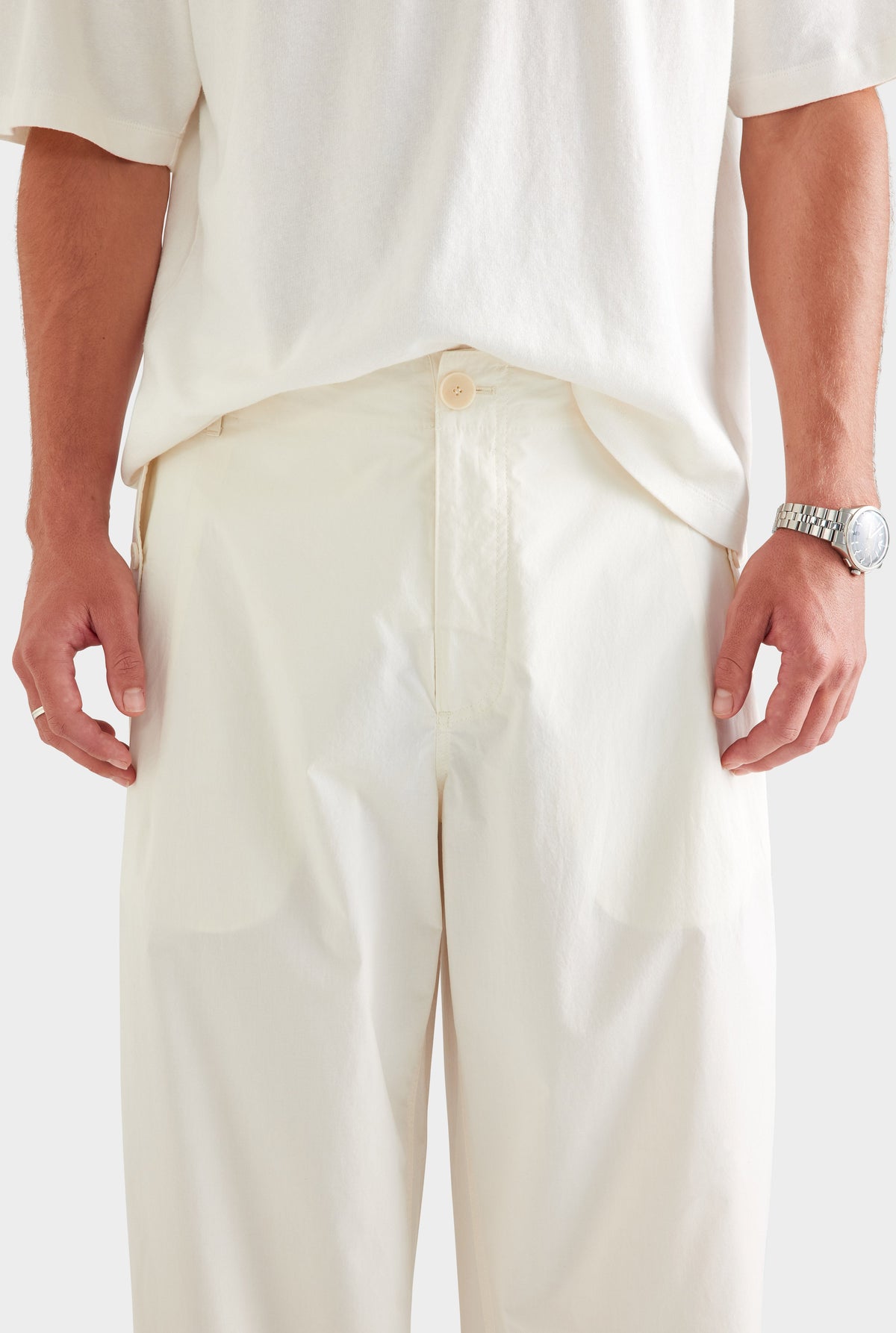 Cotton Poplin Parachute Pant - Cream [[AU_MEDIA:gid://shopify/MediaImage/27955574800471]]