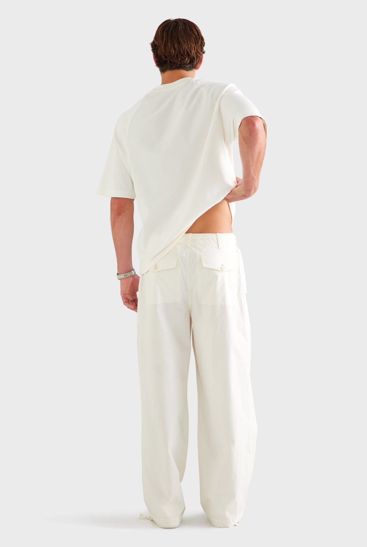 Cotton Poplin Parachute Pant - Cream [[AU_MEDIA:gid://shopify/MediaImage/27955574669399]]