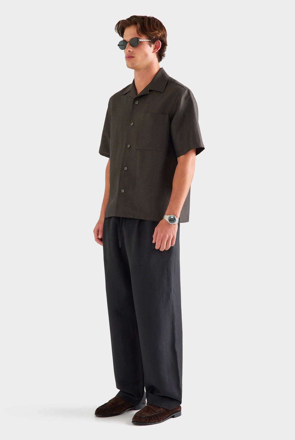 Wool Linen Relaxed Pant - Black [[AU_MEDIA:gid://shopify/MediaImage/27955575586903]]