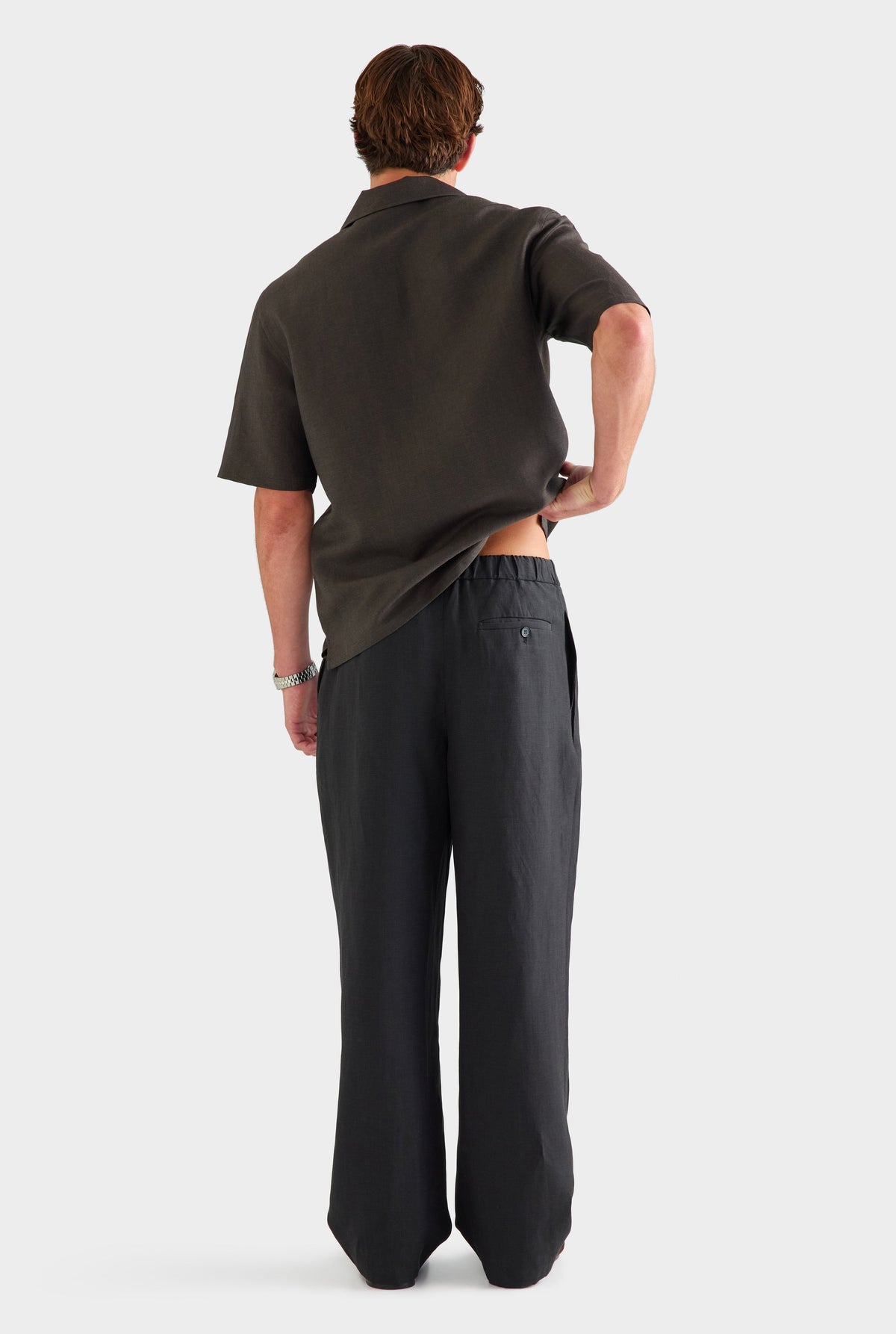 Wool Linen Relaxed Pant - Black [[AU_MEDIA:gid://shopify/MediaImage/27955575750743]]