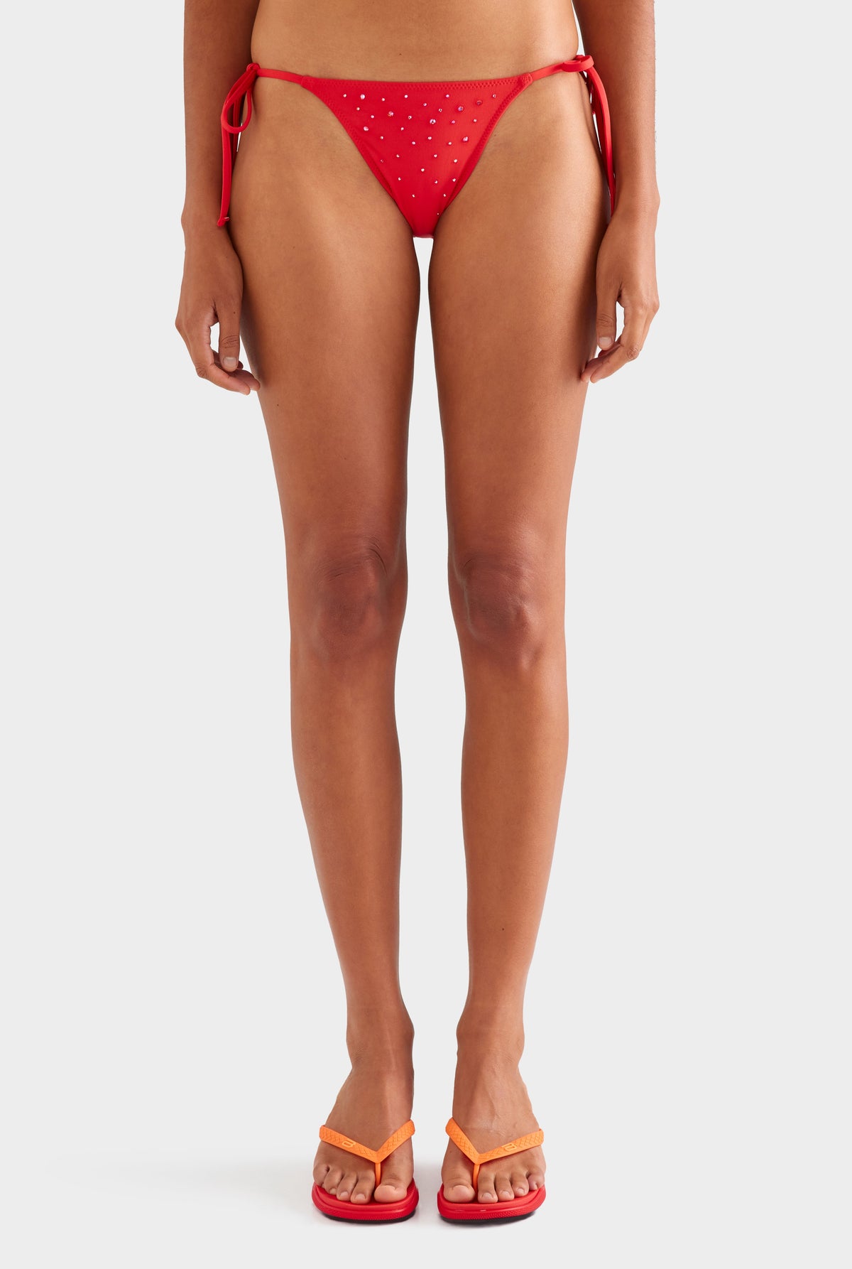 Tie Side Bikini Brief - Red/Hotfix Crystals [[AU_MEDIA:gid://shopify/MediaImage/27756916375639]]