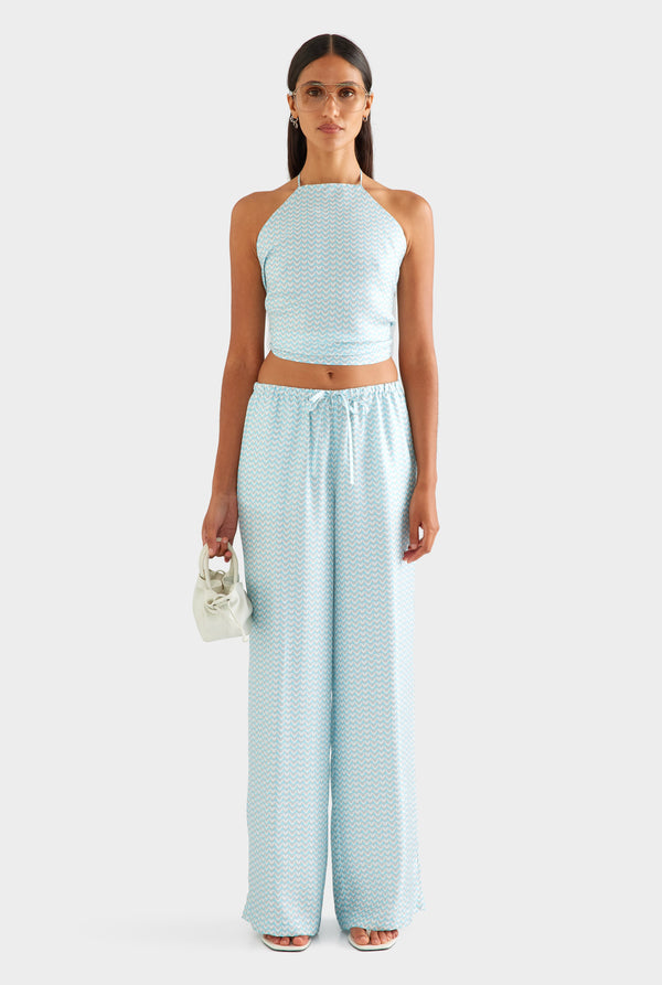 Relaxed Silk Drawstring Pant - Ice Blue/Silver V Monogram [[AU_MEDIA:gid://shopify/MediaImage/27756917063767]]
