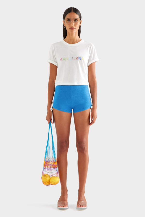 Terry Knit Tie Short - Cobalt/White [[AU_MEDIA:gid://shopify/MediaImage/27756920864855]]