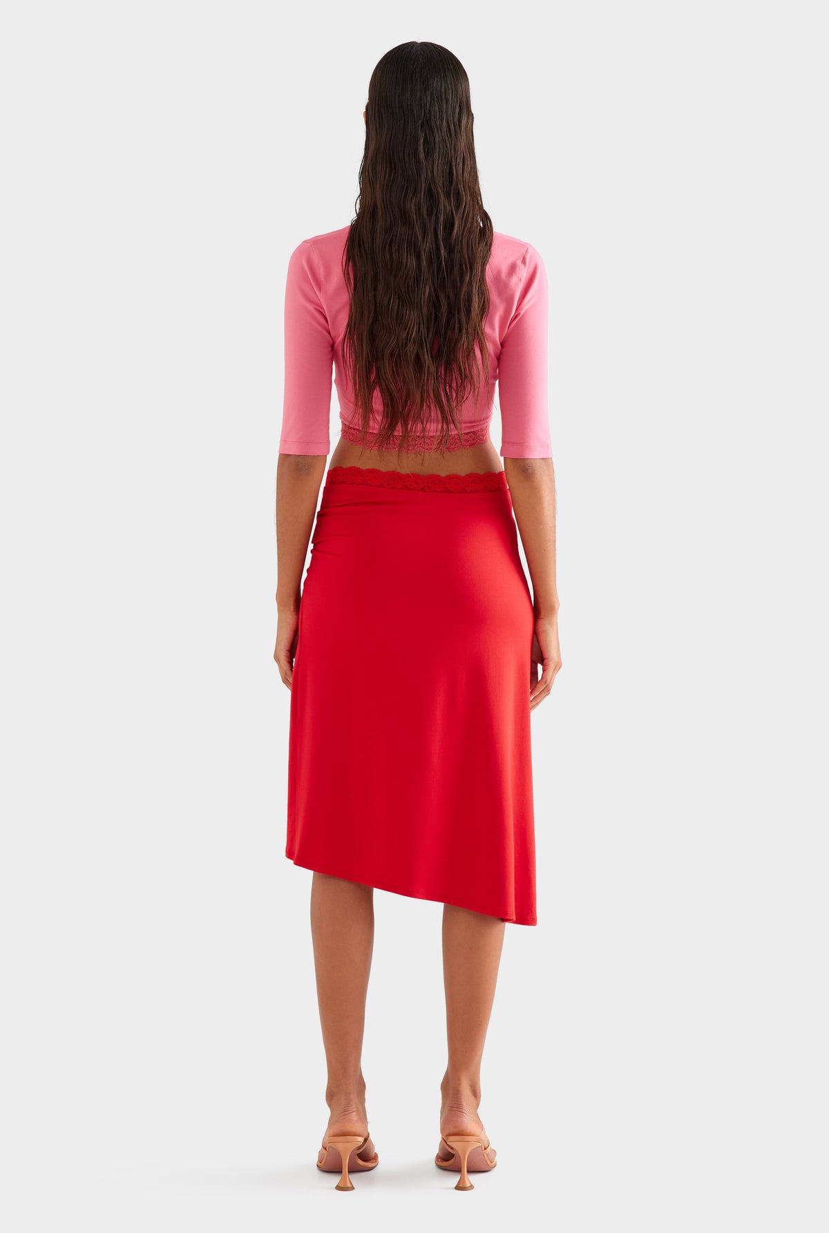 Lace Twist 3/4 Sleeve Top - Confetti Pink [[AU_MEDIA:gid://shopify/MediaImage/27756831277143]]