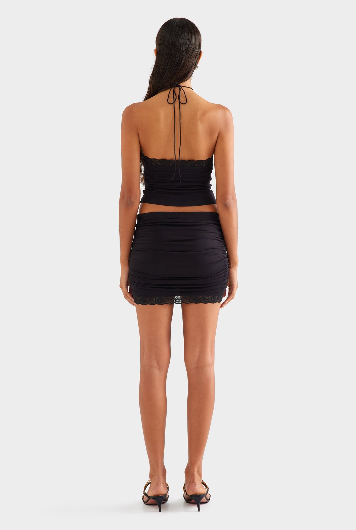 Lace Twist Mini Skirt - Black [[AU_MEDIA:gid://shopify/MediaImage/27756938395735]]