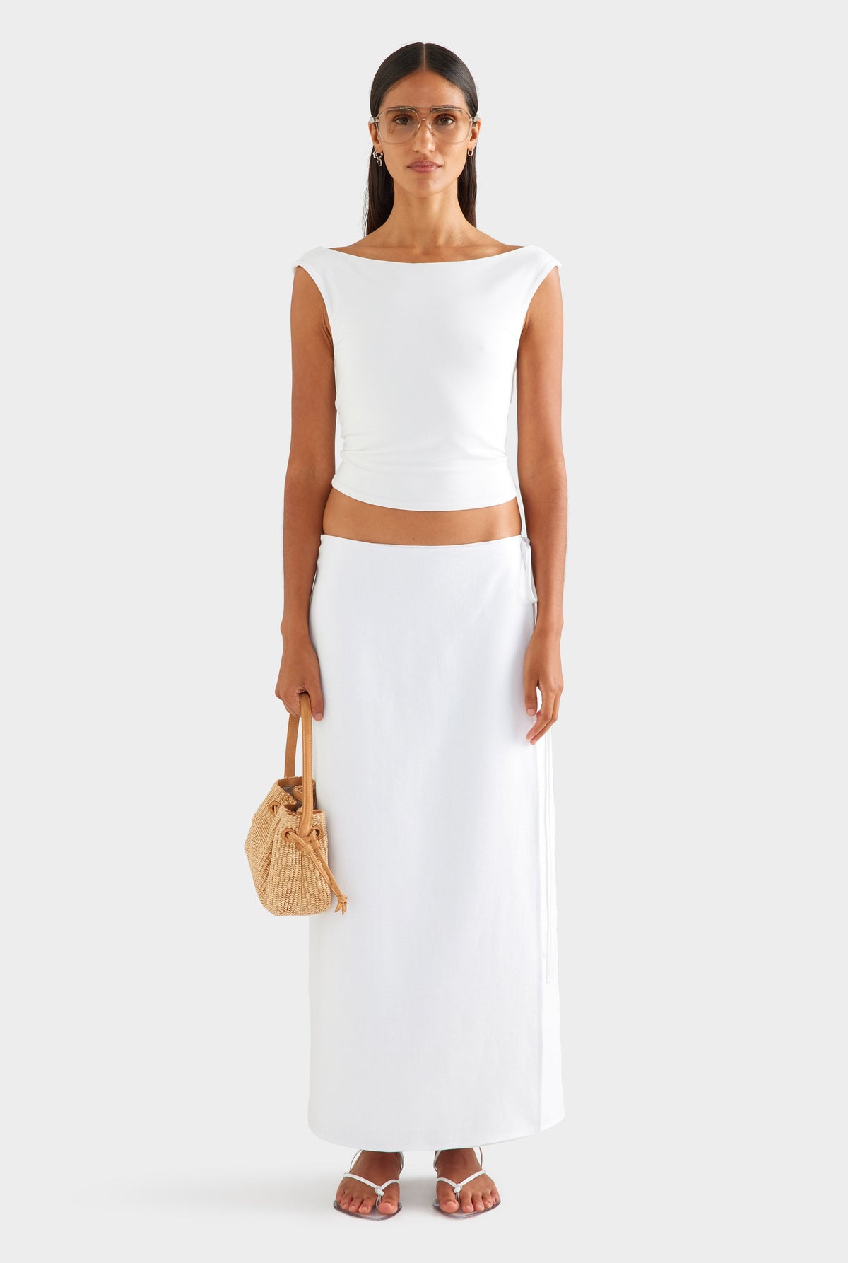 Twist Back Boat Neck Top - White [[AU_MEDIA:gid://shopify/MediaImage/27756849496151]]