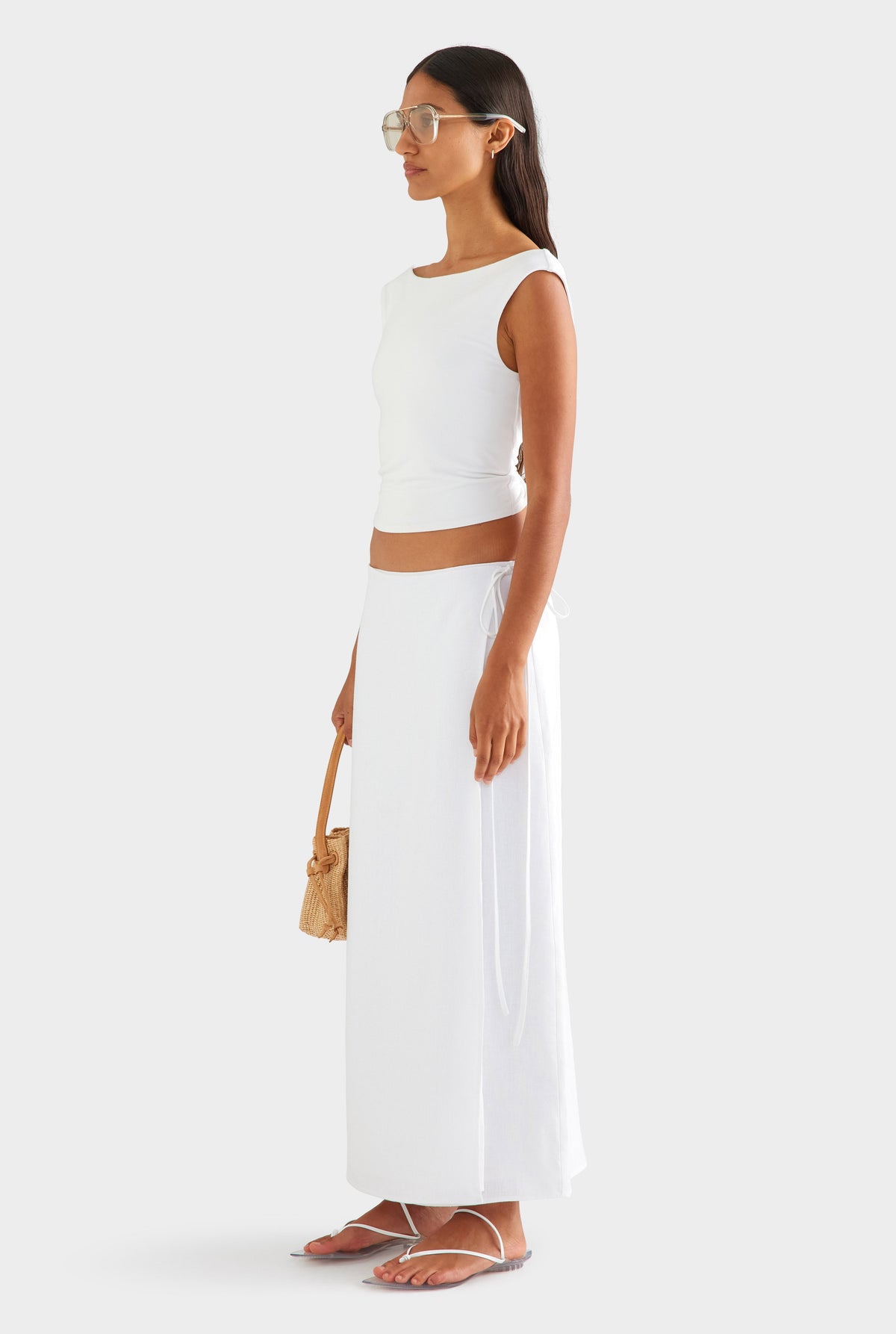 Twist Back Boat Neck Top - White [[AU_MEDIA:gid://shopify/MediaImage/27756850839639]]