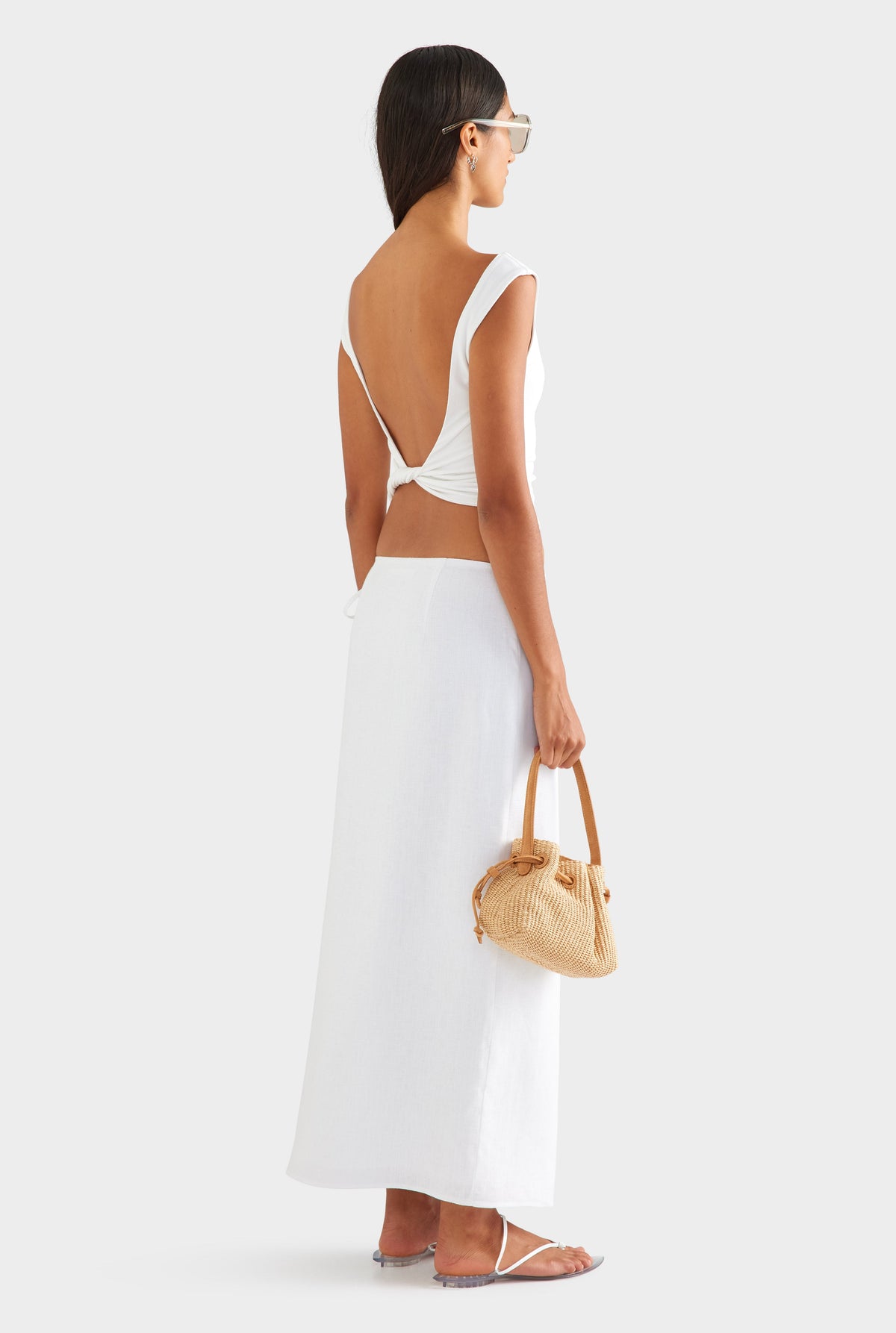 Twist Back Boat Neck Top - White [[AU_MEDIA:gid://shopify/MediaImage/27756852871255]]
