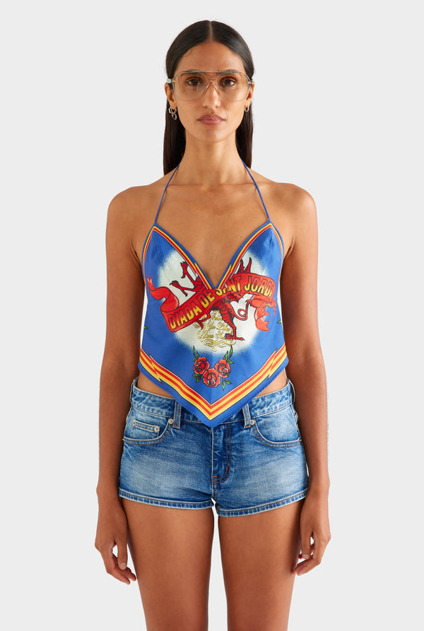 Cotton Halter Scarf Top - Diada de Sant Jordi [[AU_MEDIA:gid://shopify/MediaImage/27756856672343]]