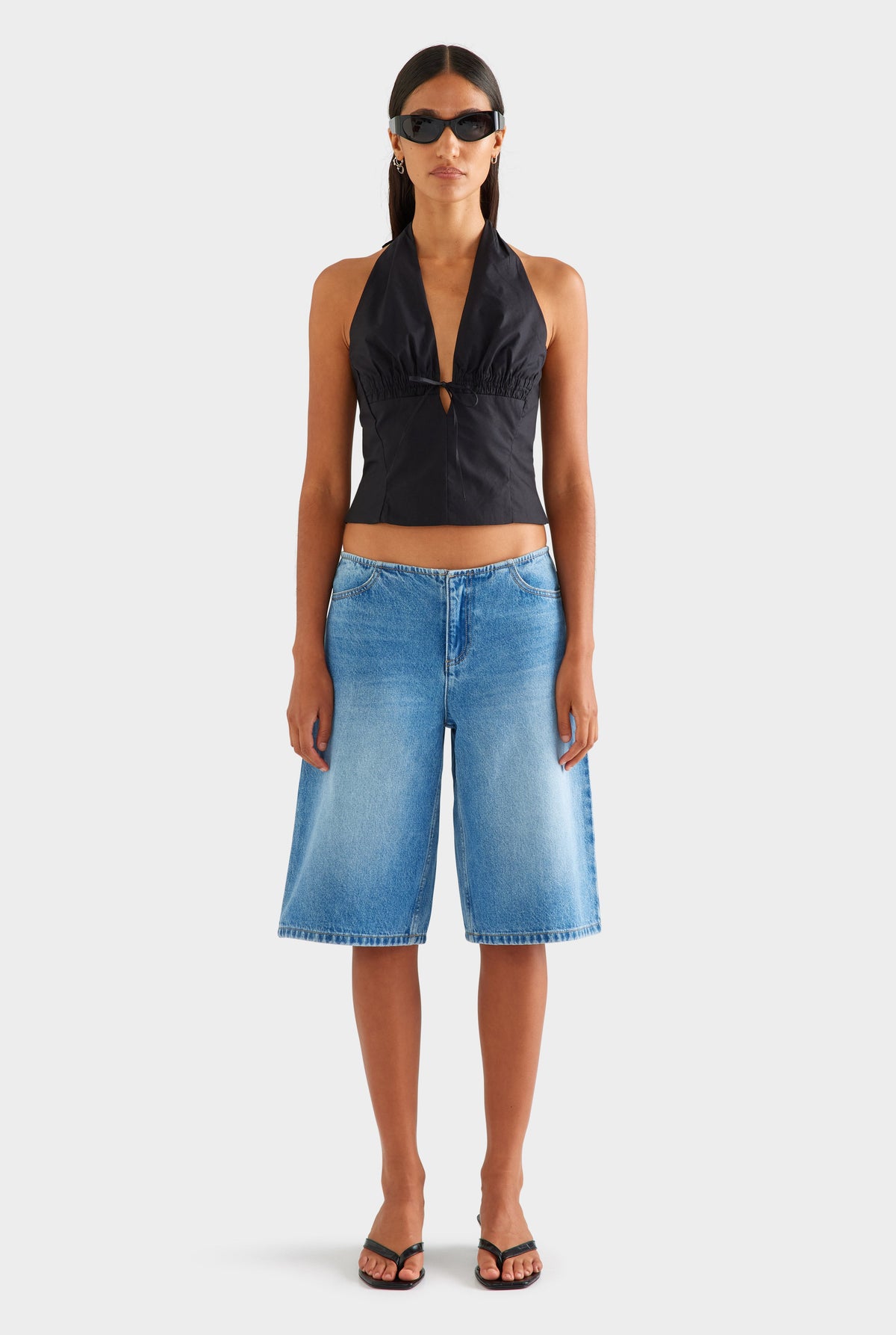 Fitted Cotton Halter - Black [[AU_MEDIA:gid://shopify/MediaImage/27756857622615]]
