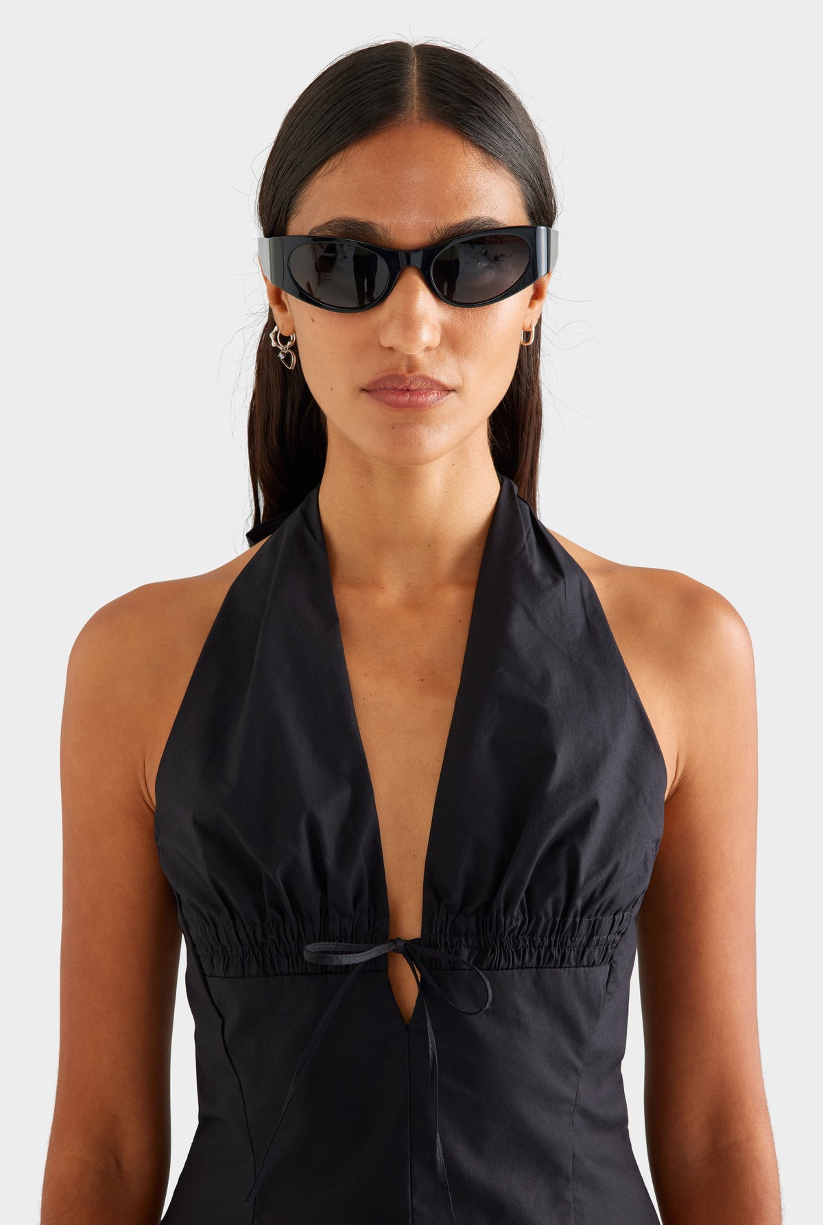 Fitted Cotton Halter - Black [[AU_MEDIA:gid://shopify/MediaImage/27756857229399]]