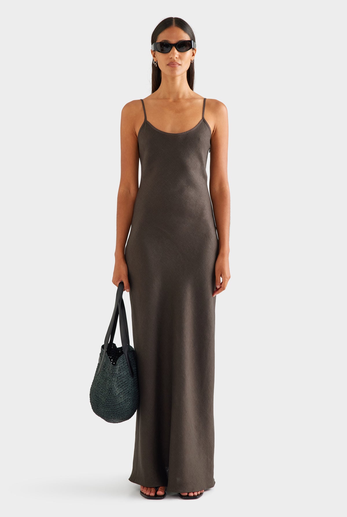 Linen Slip Dress - Cacao [[AU_MEDIA:gid://shopify/MediaImage/27756879904855]]