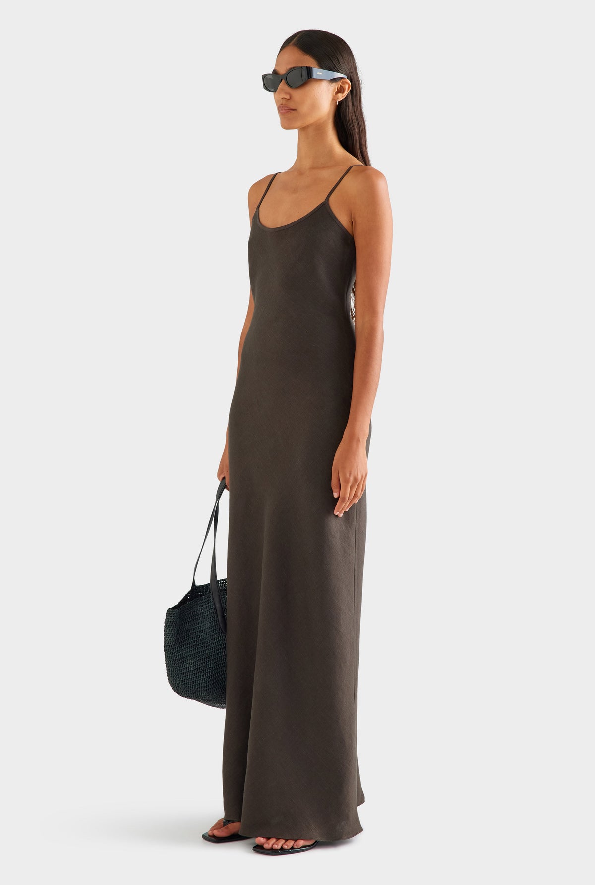 Linen Slip Dress - Cacao [[AU_MEDIA:gid://shopify/MediaImage/27756880265303]]